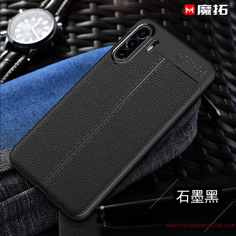 Huawei P30 Pro Nouveau Protection Noir Étui Coque De Téléphone Fluide Doux Étui En Cuir
