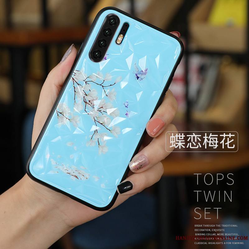 Huawei P30 Pro Personnalité Tendance Fluide Doux Coque De Téléphone Tout Compris Charmant Bleu