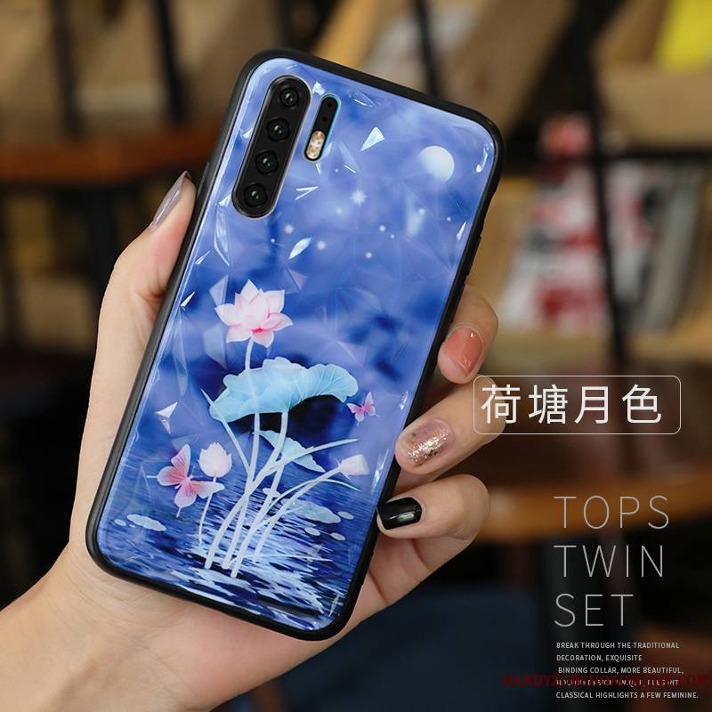 Huawei P30 Pro Personnalité Tendance Fluide Doux Coque De Téléphone Tout Compris Charmant Bleu