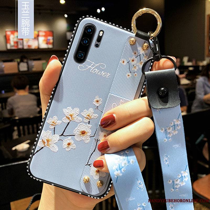 Huawei P30 Pro Protection Coque De Téléphone Fleurs Fluide Doux Étui Tendance Silicone