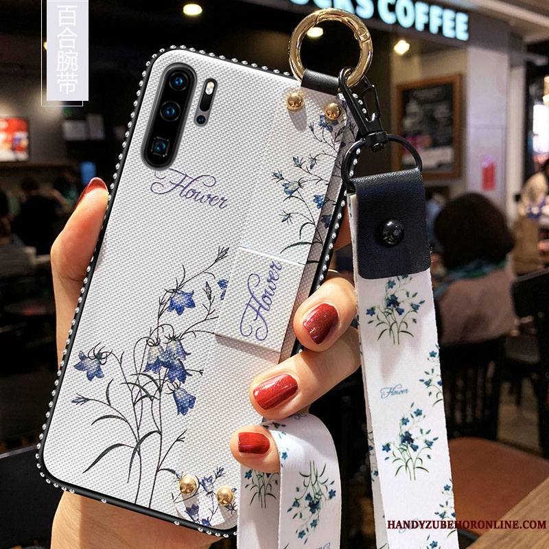 Huawei P30 Pro Protection Coque De Téléphone Fleurs Fluide Doux Étui Tendance Silicone