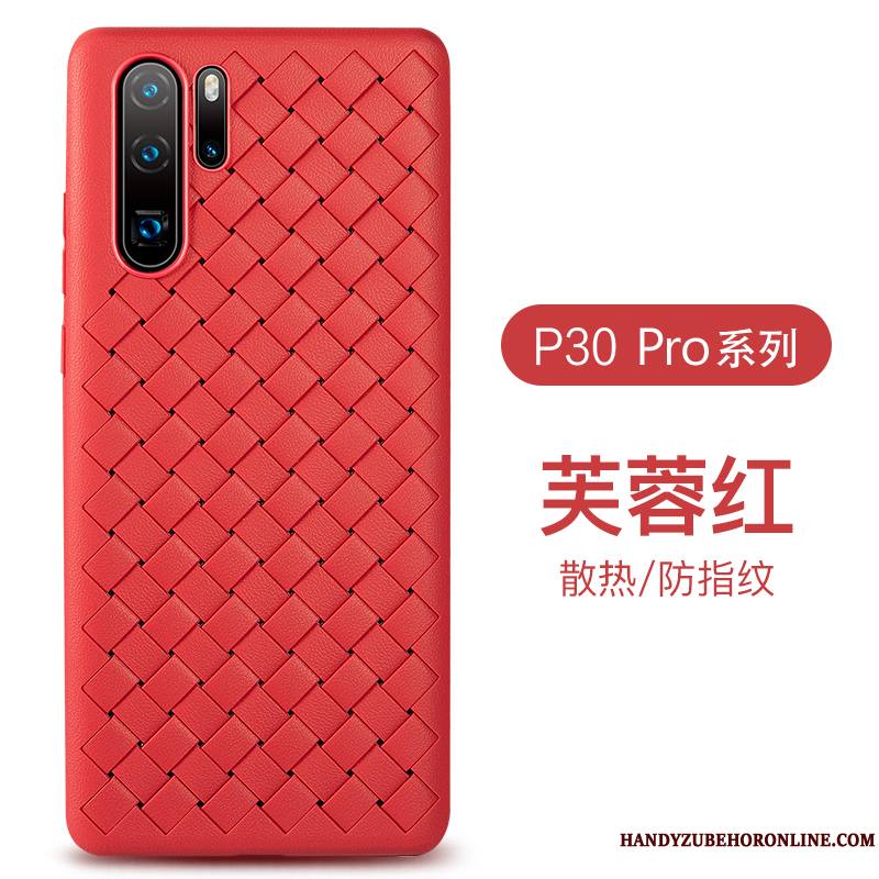 Huawei P30 Pro Protection Cuir Violet Business Coque De Téléphone Silicone Fluide Doux