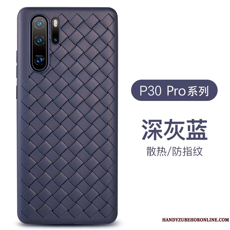 Huawei P30 Pro Protection Cuir Violet Business Coque De Téléphone Silicone Fluide Doux