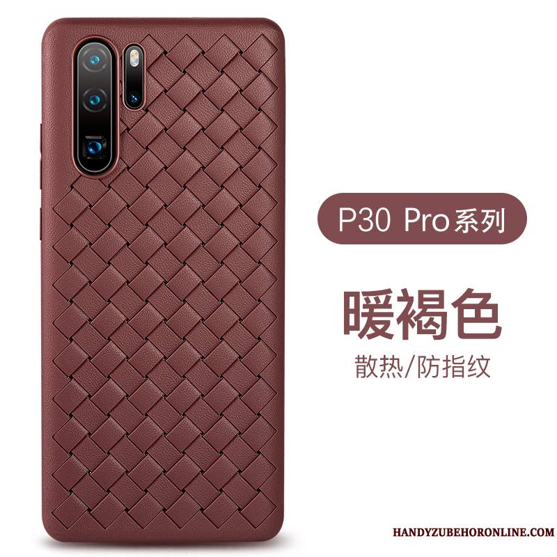 Huawei P30 Pro Protection Cuir Violet Business Coque De Téléphone Silicone Fluide Doux