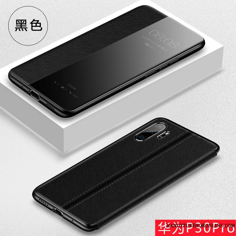 Huawei P30 Pro Protection Étui En Cuir Incassable Membrane Clamshell Tempérer Coque De Téléphone