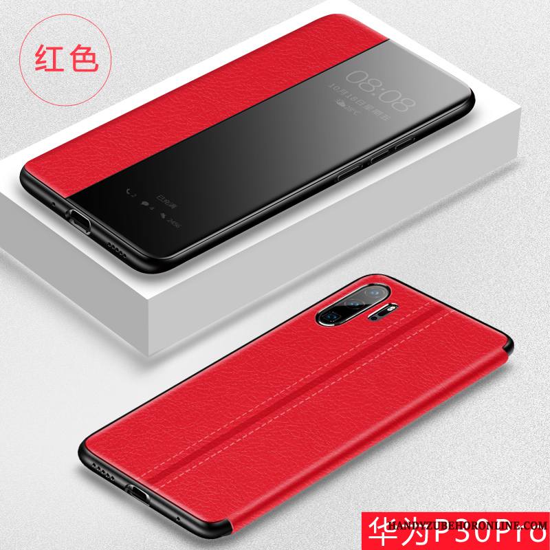 Huawei P30 Pro Protection Étui En Cuir Incassable Membrane Clamshell Tempérer Coque De Téléphone