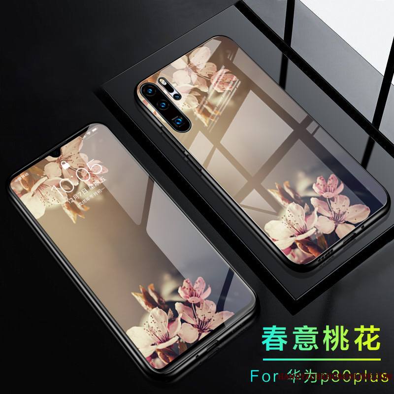 Huawei P30 Pro Silicone Étui Personnalité Fleur De Pêche Ornements Suspendus Coque De Téléphone Net Rouge