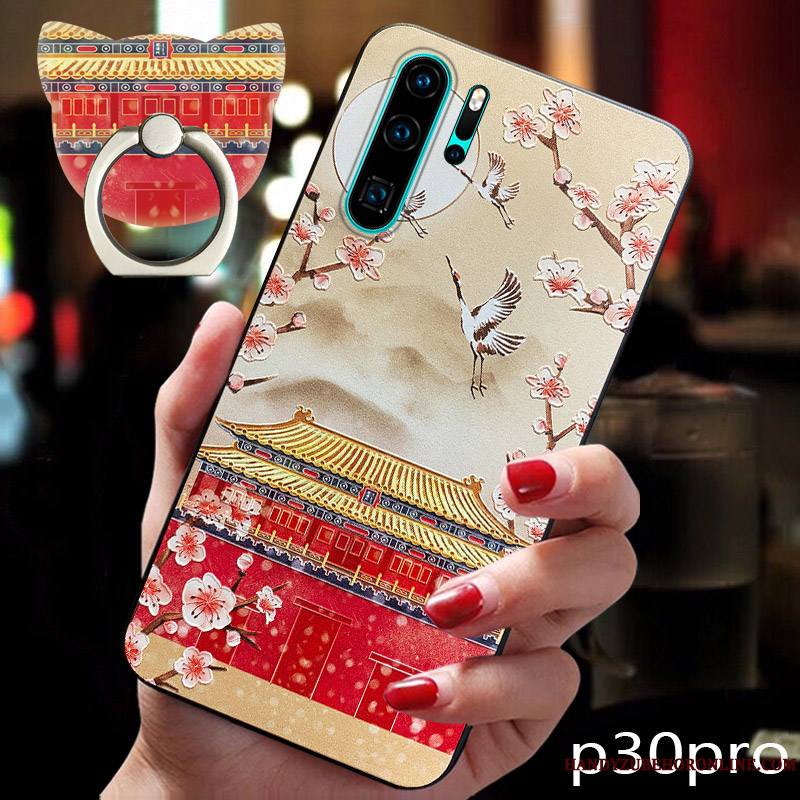 Huawei P30 Pro Vent Personnalité Jeunesse Coque De Téléphone Vintage Style Chinois Silicone