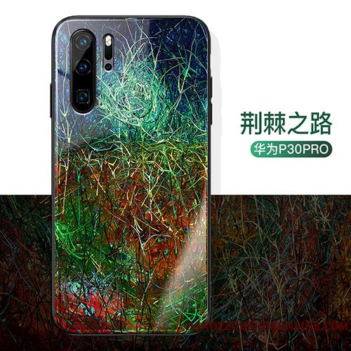 Huawei P30 Pro Étui Miroir Peinture À L'huile Vintage Luxe Personnalité Coque De Téléphone