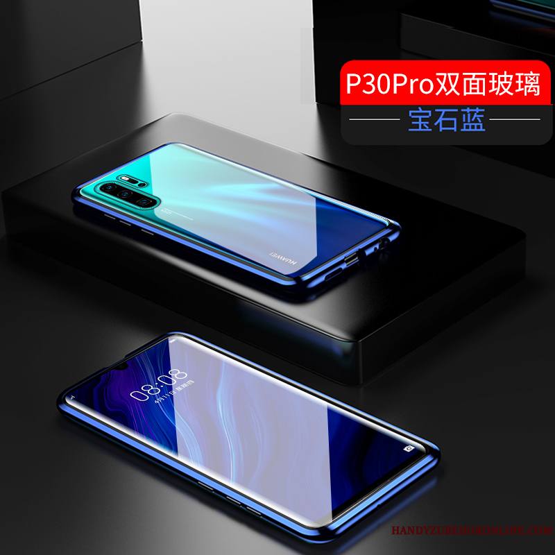 Huawei P30 Pro Étui Téléphone Portable Verre Trempé Incassable Coque De Téléphone Protection Noir