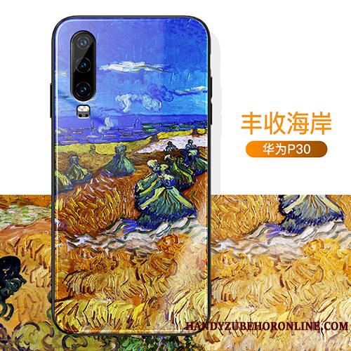 Huawei P30 Protection Luxe Verre Coque De Téléphone Très Mince Personnalité Tout Compris