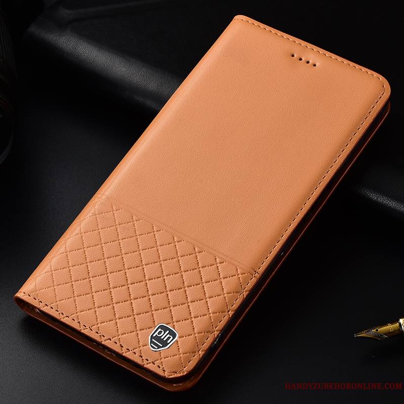 Huawei P30 Protection Étui En Cuir Fluide Doux Jaune Téléphone Portable Coque Cuir Véritable