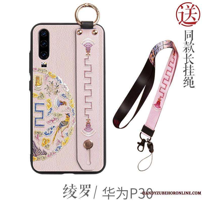 Huawei P30 Silicone Style Chinois Coque De Téléphone Créatif Tout Compris Vert Incassable