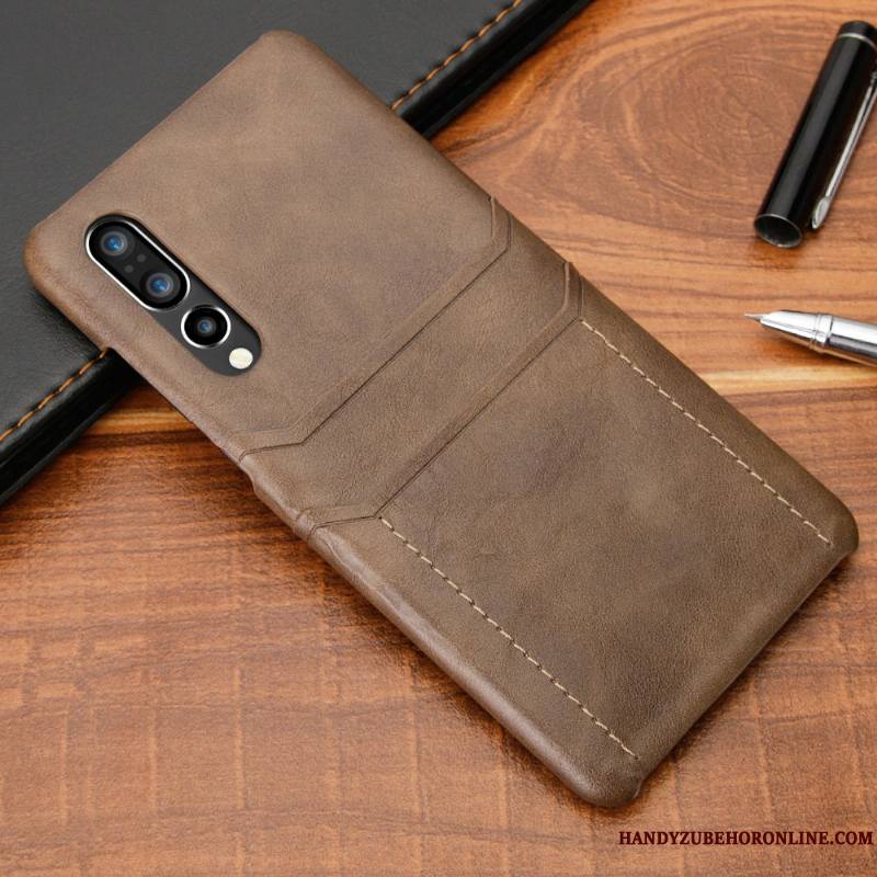 Huawei P30 Tendance Business Créatif Incassable Coque De Téléphone Noir Étui En Cuir