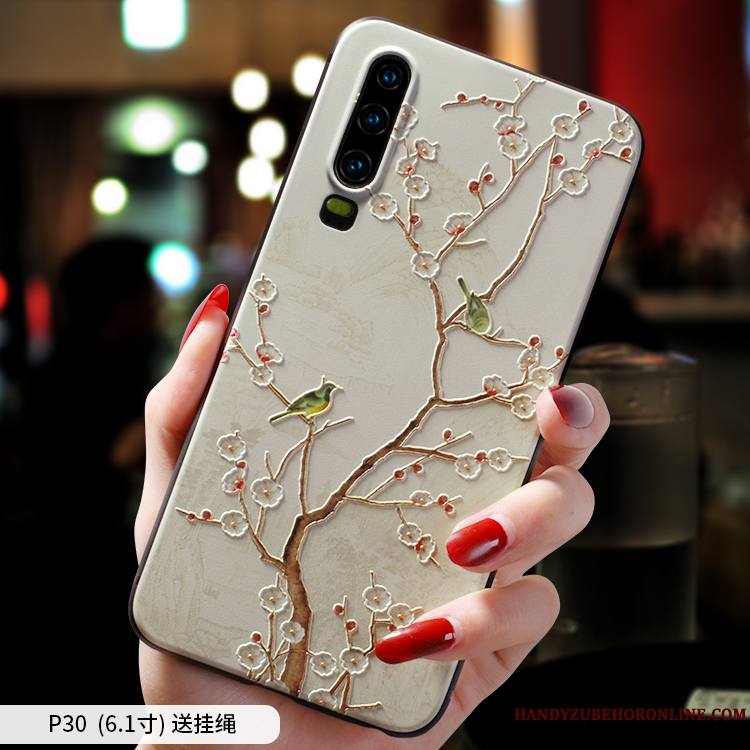 Huawei P30 Tendance Coque De Téléphone Étui Style Chinois Protection Tout Compris Incassable