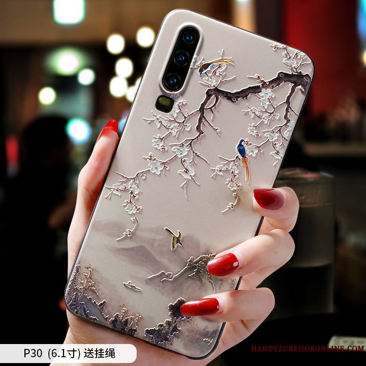 Huawei P30 Tendance Coque De Téléphone Étui Style Chinois Protection Tout Compris Incassable