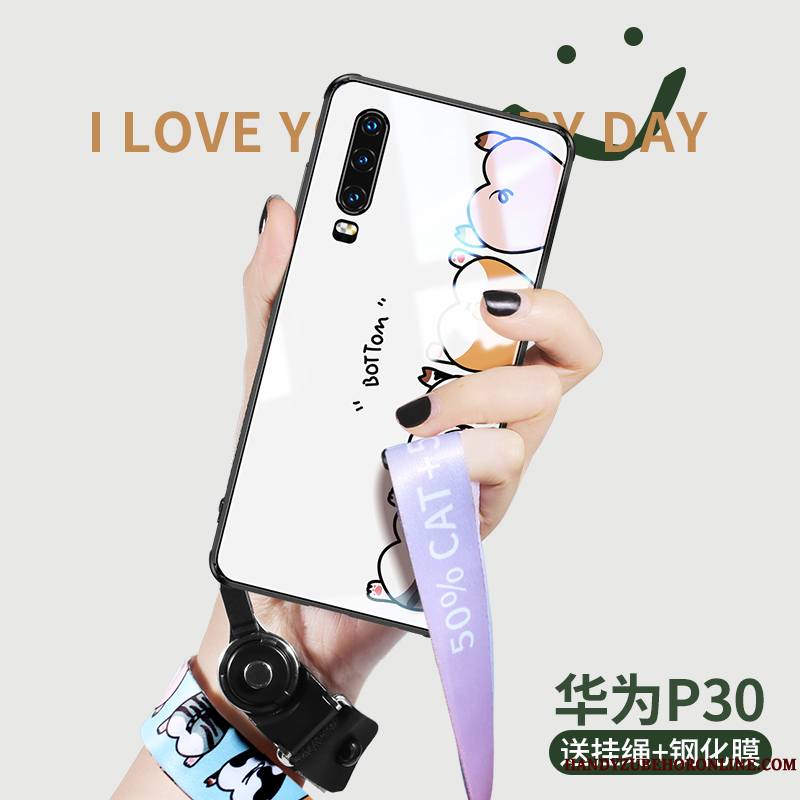 Huawei P30 Tout Compris Coque De Téléphone Incassable Tendance Silicone Rose Personnalité