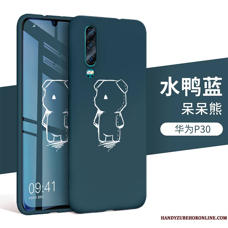 Huawei P30 Tout Compris Marque De Tendance Étui Coque Silicone Bleu Protection