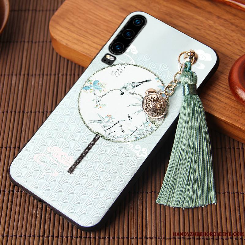 Huawei P30 Tout Compris Vintage Style Chinois Silicone Protection Coque Étui