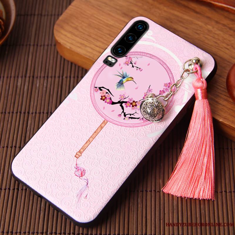 Huawei P30 Tout Compris Vintage Style Chinois Silicone Protection Coque Étui