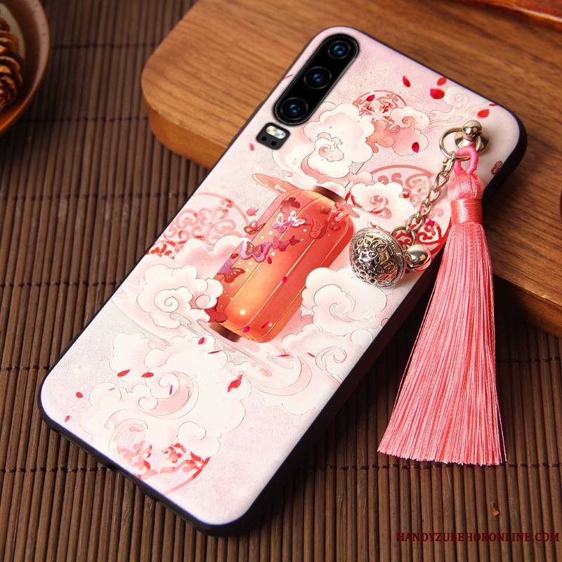 Huawei P30 Tout Compris Vintage Style Chinois Silicone Protection Coque Étui