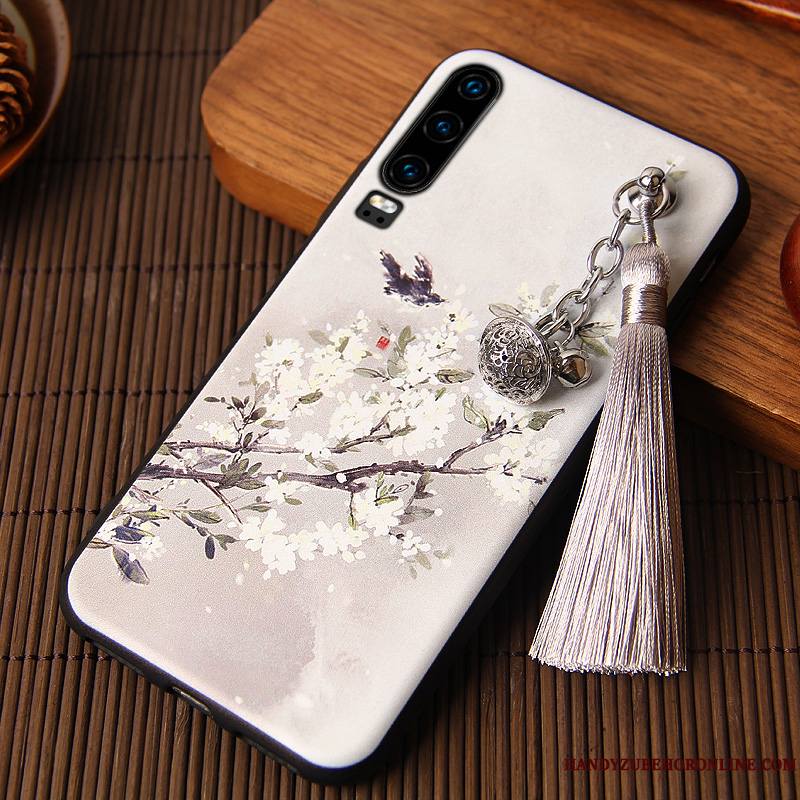 Huawei P30 Tout Compris Vintage Style Chinois Silicone Protection Coque Étui