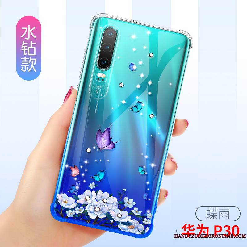 Huawei P30 Très Mince Coque De Téléphone Incassable Silicone Protection Tout Compris Étui