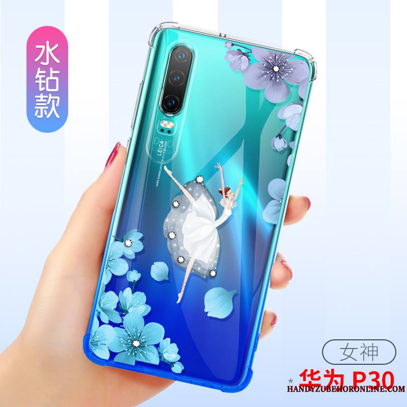 Huawei P30 Très Mince Coque De Téléphone Incassable Silicone Protection Tout Compris Étui