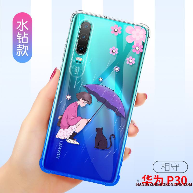 Huawei P30 Très Mince Coque De Téléphone Incassable Silicone Protection Tout Compris Étui