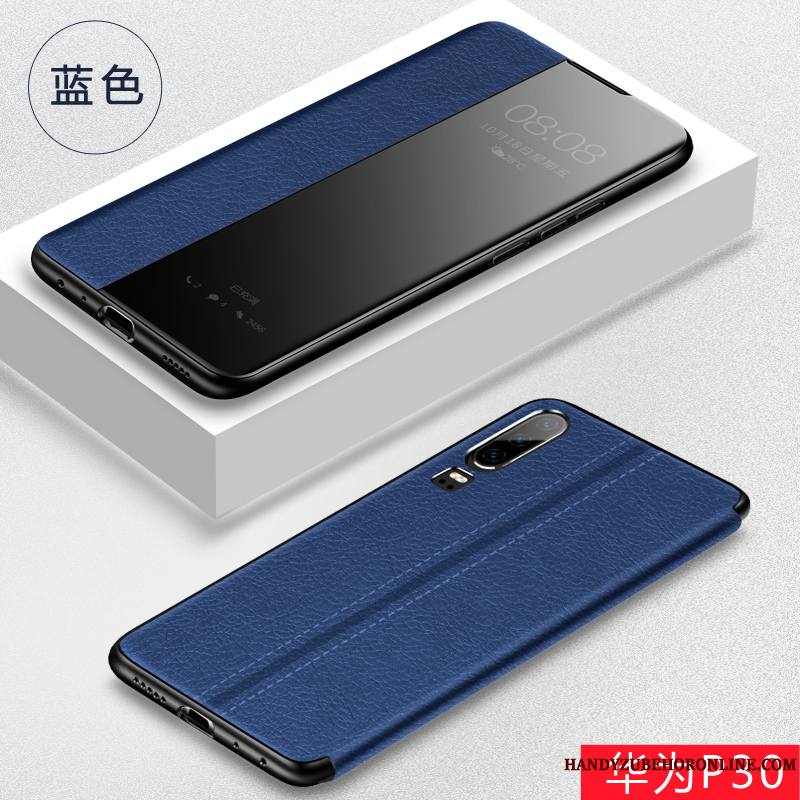 Huawei P30 Étui Coque De Téléphone Étui En Cuir Incassable Clamshell Protection