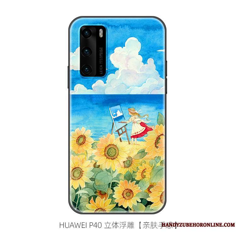 Huawei P40 Coque De Téléphone Personnalité Silicone Original Fluide Doux Art Tout Compris