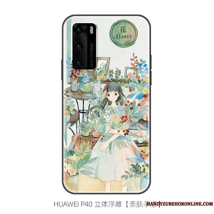Huawei P40 Coque De Téléphone Personnalité Silicone Original Fluide Doux Art Tout Compris