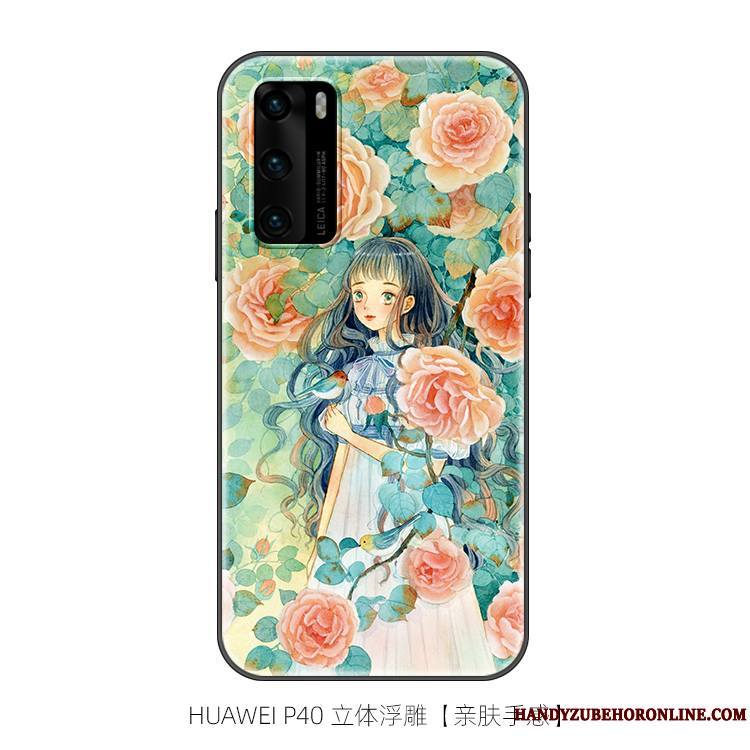 Huawei P40 Coque De Téléphone Personnalité Silicone Original Fluide Doux Art Tout Compris