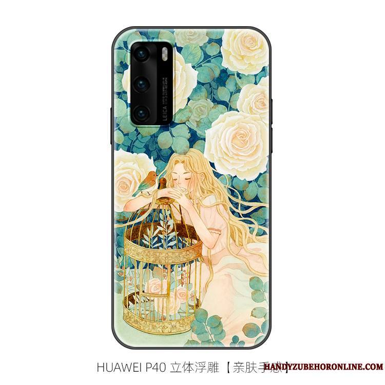 Huawei P40 Coque De Téléphone Personnalité Silicone Original Fluide Doux Art Tout Compris