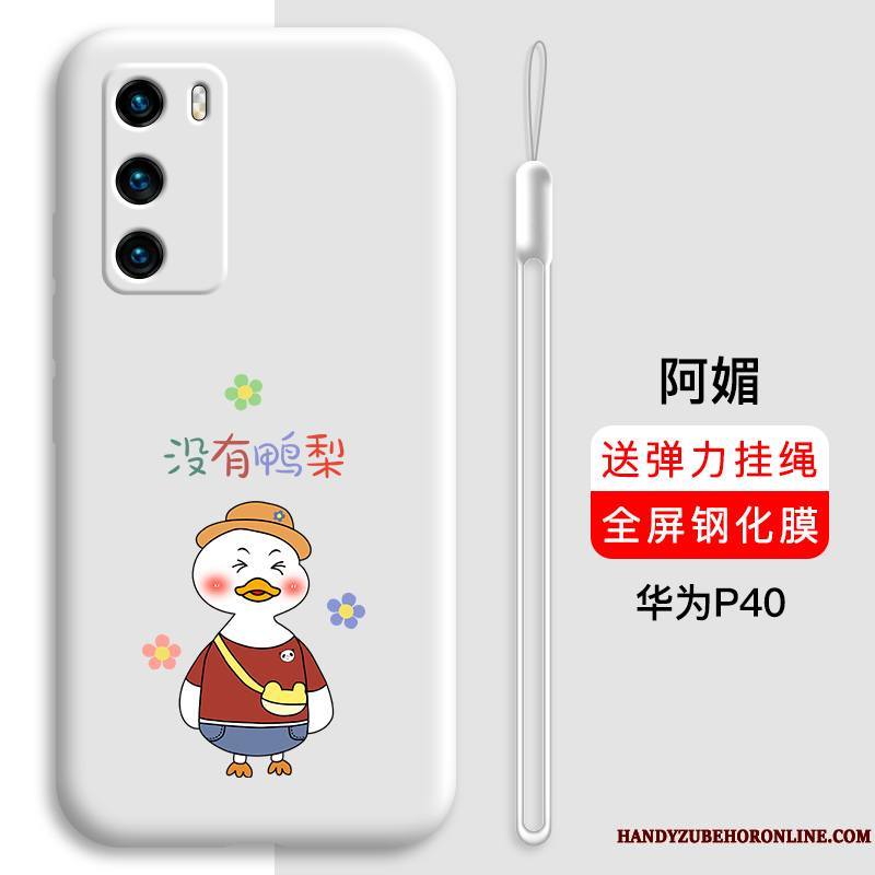 Huawei P40 Coque Personnalité Rouge Bordure Net Rouge Charmant Dessin Animé Tout Compris