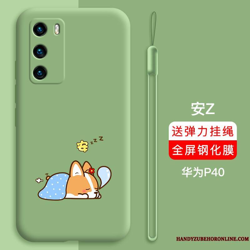 Huawei P40 Coque Personnalité Rouge Bordure Net Rouge Charmant Dessin Animé Tout Compris