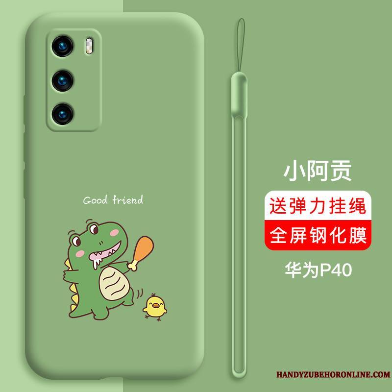 Huawei P40 Coque Personnalité Rouge Bordure Net Rouge Charmant Dessin Animé Tout Compris