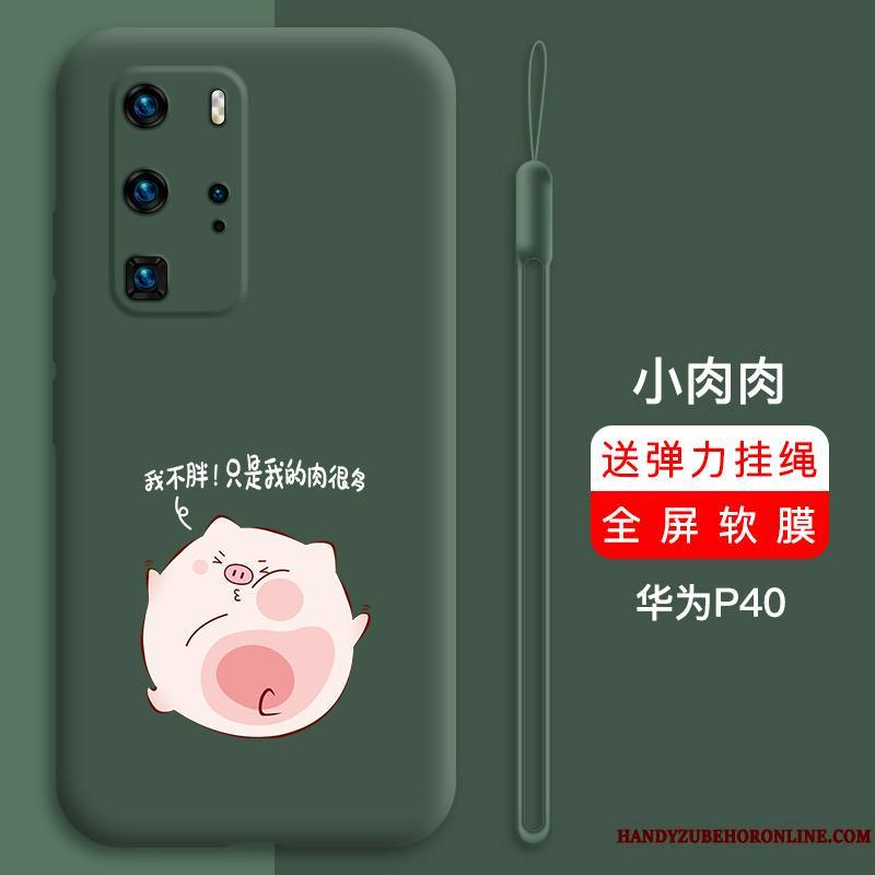 Huawei P40 Coque Personnalité Rouge Bordure Net Rouge Charmant Dessin Animé Tout Compris