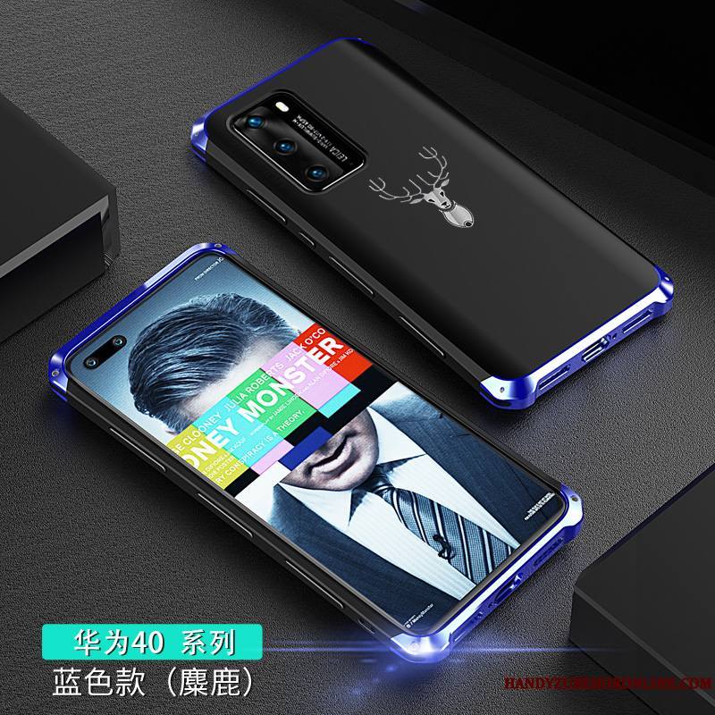 Huawei P40 Créatif Métal Violet Silicone Délavé En Daim Personnalité Coque De Téléphone