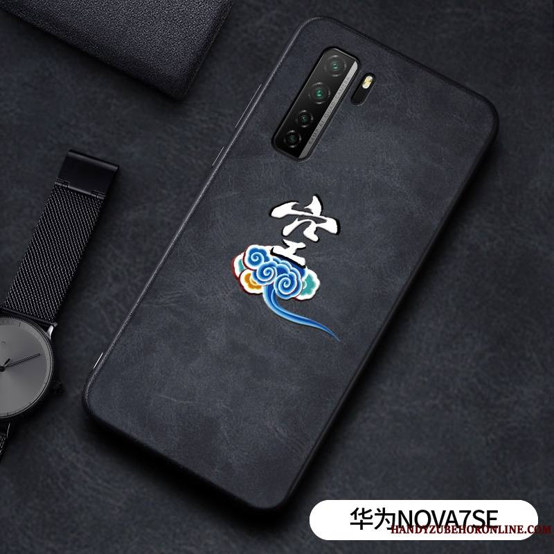 Huawei P40 Lite 5g Coque Personnalité Simple Incassable Gaufrage Modèle Fleurie Tout Compris Net Rouge