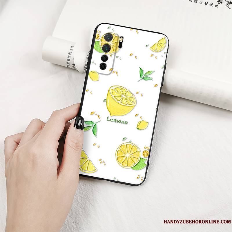 Huawei P40 Lite 5g Coque Petit Frais Tendance Délavé En Daim Silicone Étui Tout Compris