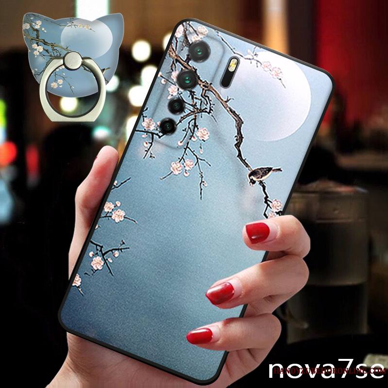 Huawei P40 Lite 5g Coque Tendance Vent Ornements Suspendus Nouveau Bleu Silicone Incassable