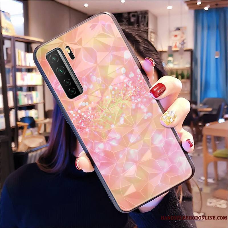 Huawei P40 Lite 5g Coque Étui Modèle Personnalisé Bleu Tout Compris Modèle Fleurie Fluide Doux