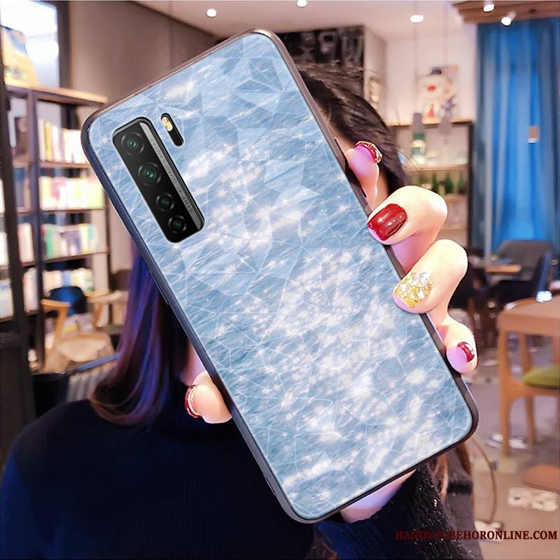 Huawei P40 Lite 5g Coque Étui Modèle Personnalisé Bleu Tout Compris Modèle Fleurie Fluide Doux