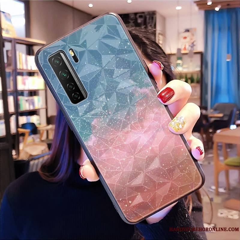 Huawei P40 Lite 5g Coque Étui Modèle Personnalisé Bleu Tout Compris Modèle Fleurie Fluide Doux