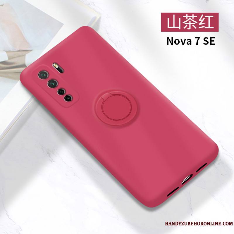 Huawei P40 Lite 5g Silicone Anneau Protection Étui Coque De Téléphone Fluide Doux Incassable