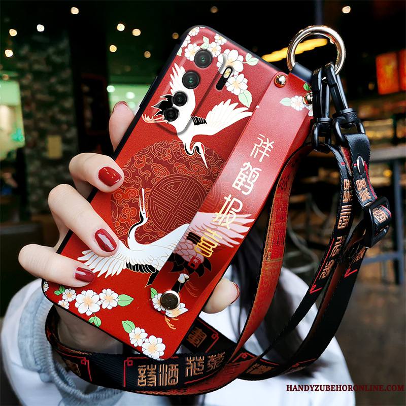Huawei P40 Lite 5g Tout Compris Protection Fluide Doux Coque De Téléphone Style Chinois Étui Silicone