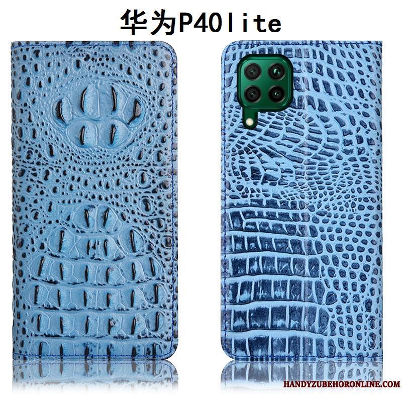 Huawei P40 Lite Bleu Coque De Téléphone Tout Compris Protection Housse Étui Étui En Cuir