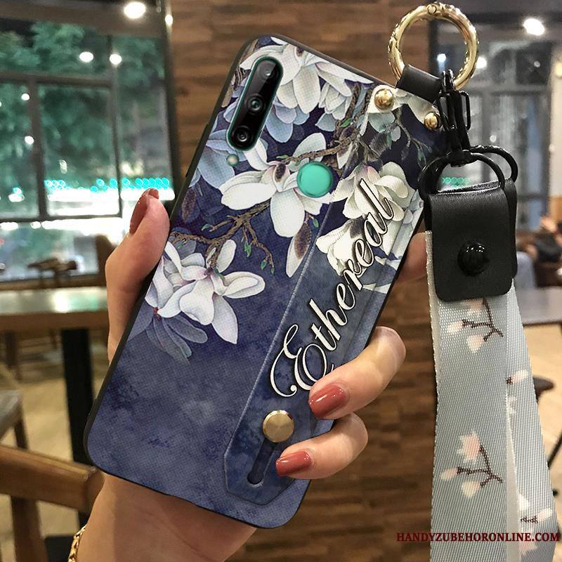 Huawei P40 Lite E Protection Ornements Suspendus Coque De Téléphone Fluide Doux Fleur Créatif Blanc