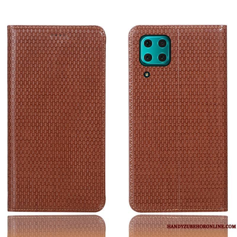 Huawei P40 Lite Noir Modèle Fleurie Étui En Cuir Protection Coque De Téléphone Housse